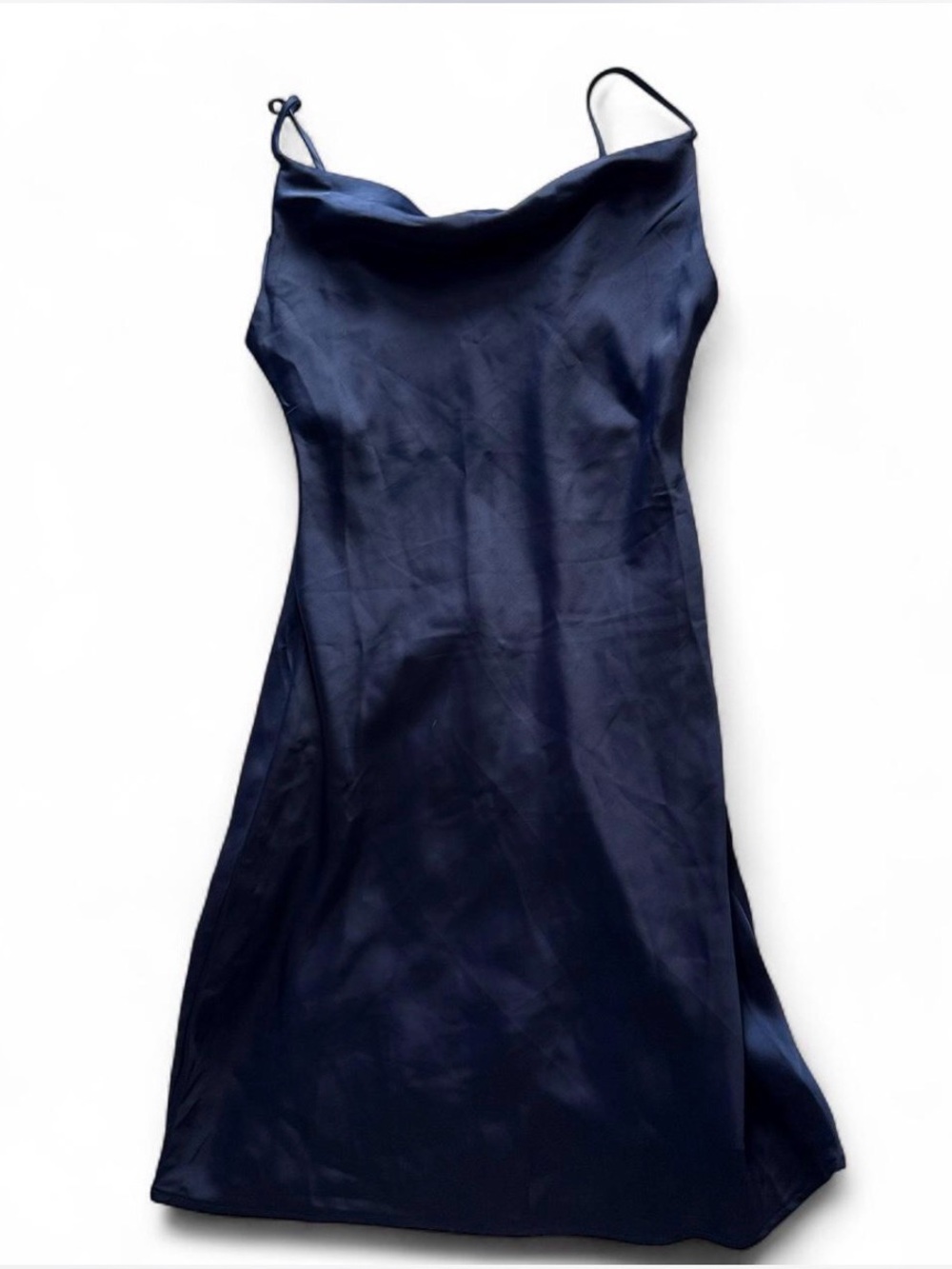 navy satin slip dress from urban